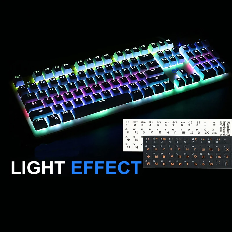 

SAGO 104keys mechanical keyboard RGB6colors backlight English layout blue switch gaming keyboard with lanuage sticker for gaming
