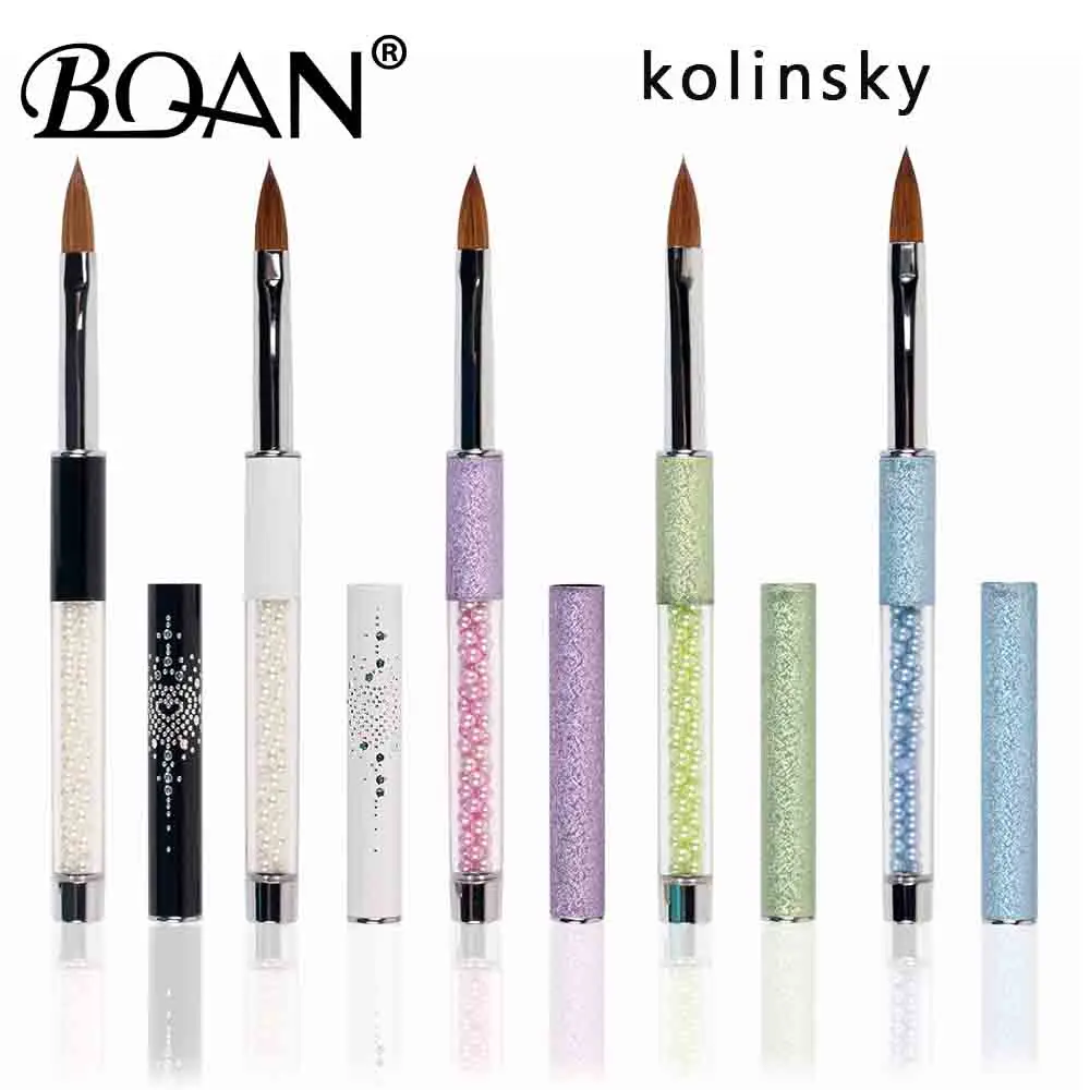BQAN 1 шт. #8 #10 #12 #14 #16 #18 #20 колонок из акрила кисть для дизайна ногтей УФ гель Кисть