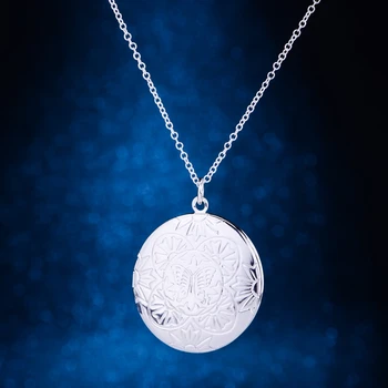 

Silver Plated Necklace, Silver Plated Pendant fashion jewelry , disk shiny sculptural /cfgakwna dwoamnva LQ-P183