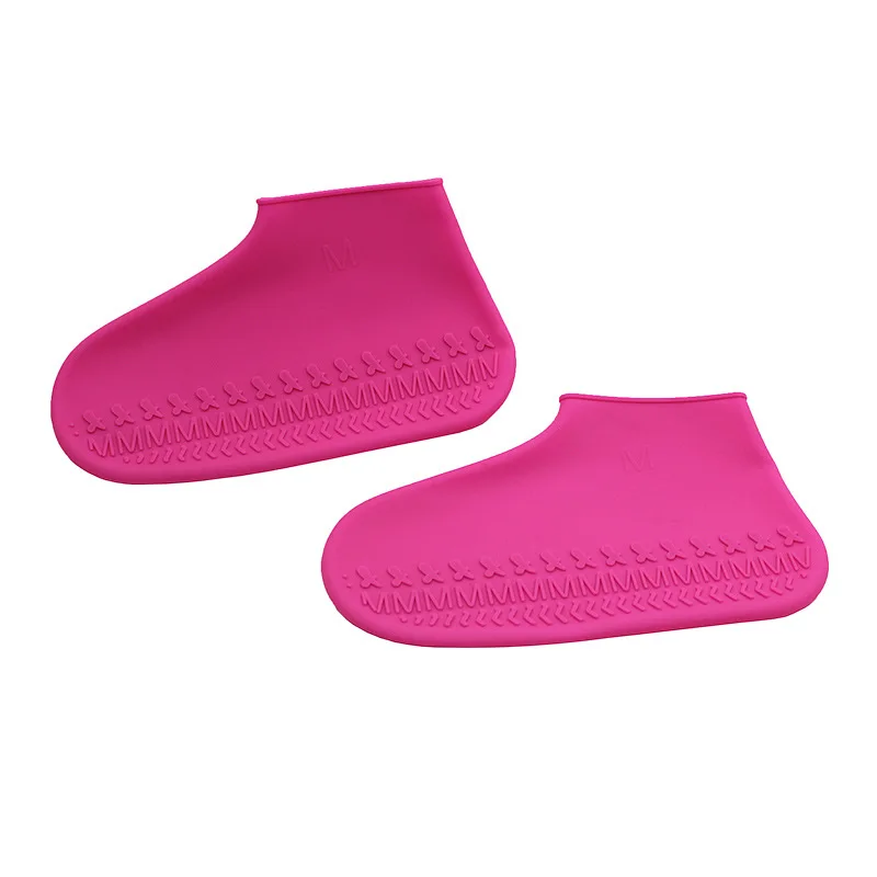 ABDB-силиконовые галоши можно использовать повторно, водонепроницаемые, толстые, износостойкие, Нескользящие, резиновые, тянущиеся, покрытие для обуви, ботинки, защита - Цвет: rose Red