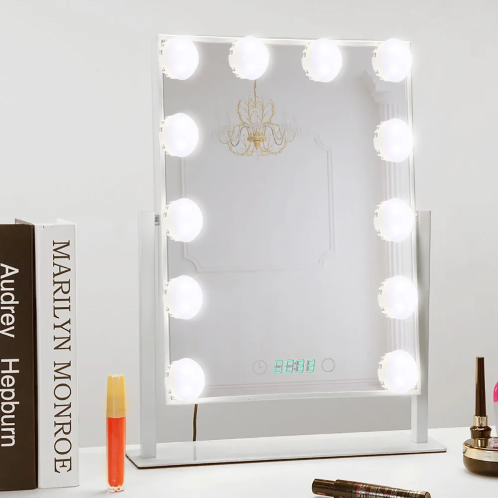 

10Pcs Bulbs Hollywood Style LED Vanity Mirror String Lights Kit with Dimmer USB Powered Chain Bathroom Led Wall Lamp 33D