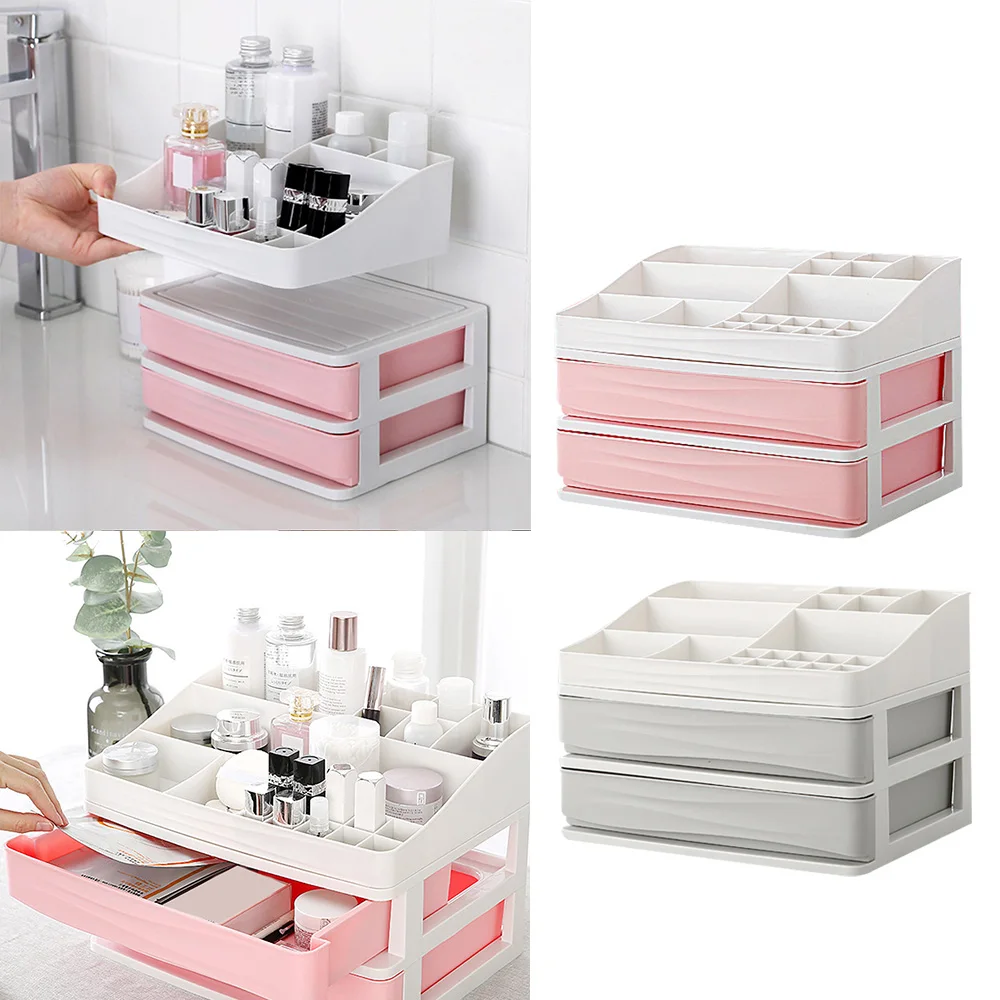 

Behogar 1PCS 2-Layer Drawer Storage Box Organizer 1PCS Storage Tray for Cosmetics Jewelry Stationery Home Bedroom Bathroom