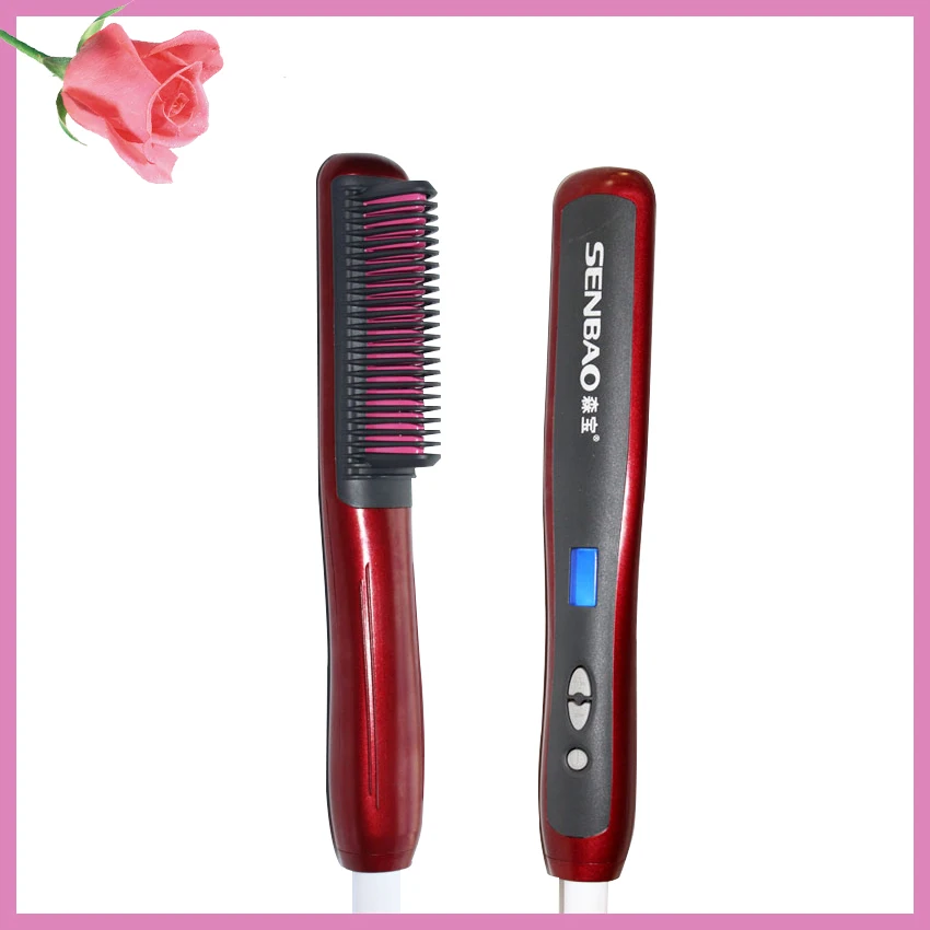 AUTO Hair Straightener Brush Electric Straightening Comb Hair Styling