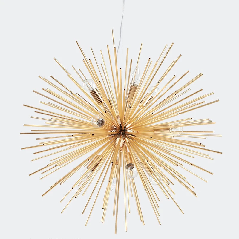 Modern Hedgehog Gold Pendant Light Restaurant Hanging Indoor Light Contemporary Suspension Pendant Lamp Living Room Villa Pendant Lighting Fixture (15)