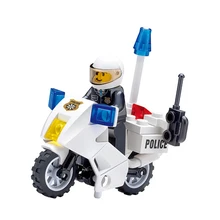 Urban City Police Motorcycle Pursuit Of Prisoners legoings mini dolls Building Building Blocks Toy LEPIN Gift