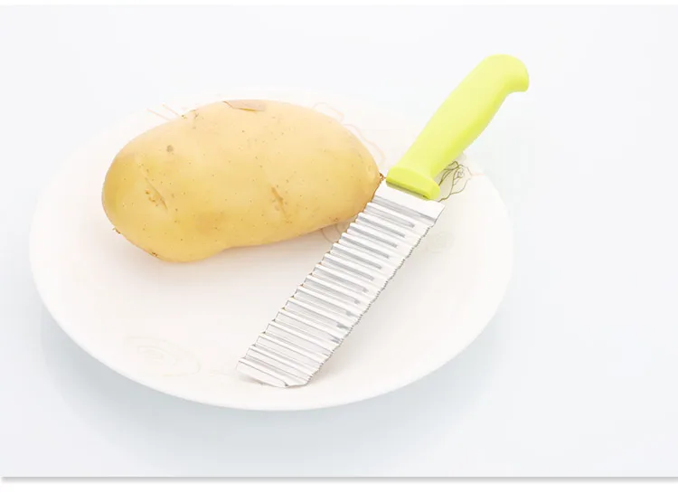HOMETREE 1 шт. картофель фри резак из нержавеющей стали зубчатое лезвие легко нарезки картофеля волна нож кухонные гаджеты H715