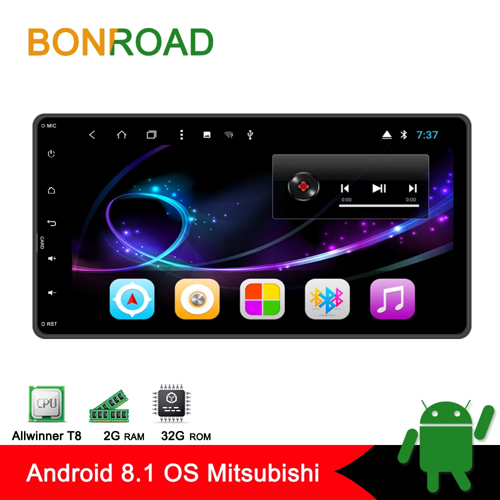 

Bonroad 2din Android 8.1 Car Multimedia Player For Mitsubishi outlander 3 lancer asx 2012-14 GPS Navigation radio Player no dvd