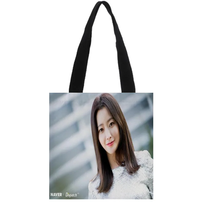 

New Custom KPOP Kim Hee Seon Canvas Shoulder Tote Bag Simple environmentally friendly portable handbag Cotton women bag