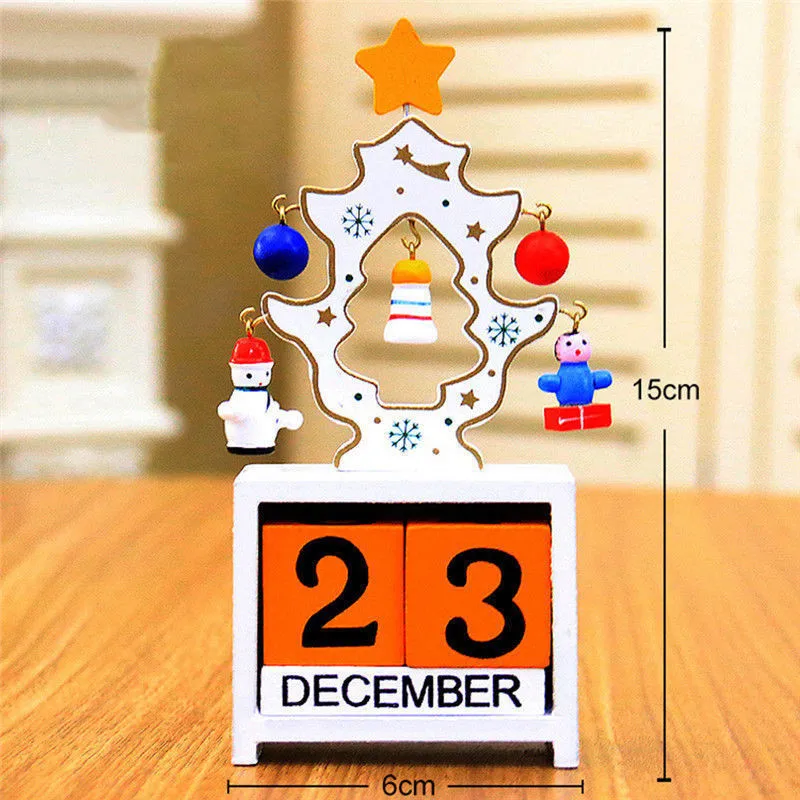 Рождественские календари подарок мини деревянный календарь Рождественский орнамент домашнее украшение для стола ремесла Рождественские календари