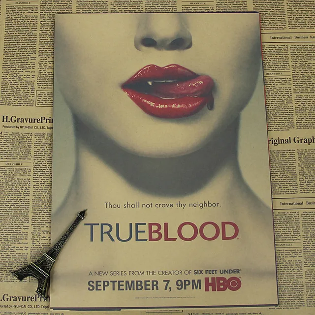 Special Offers True Blood /24 hours Classic Movie Kraft Paper Poster Bar Cafe Living Room Dining room Wall Decorative Paintings Special Offers True Blood /24 hours Classic Movie Kraft Paper Poster Bar Cafe Living Room Dining room Wall Decorative Paintings