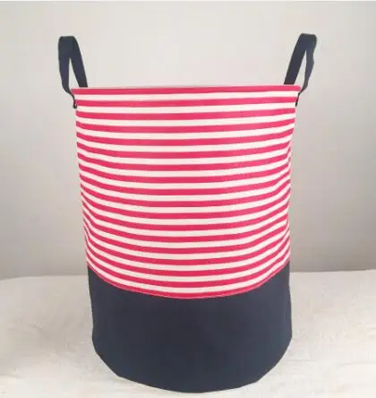 Полоса Водонепроницаемый бельем корзины для хранения одежды отделочная ткань для дома для хранения баррель детские игрушки Органайзер корзина для хранения - Цвет: Red and Blue
