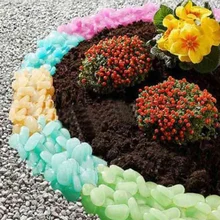 500 шт. в темном саду светящиеся гальки Для дорожки аквариума декоративные растения садовая дорожка на террасе газон светящийся камень Коло