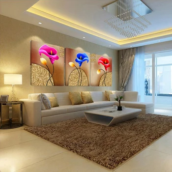 

Unframed 3 Panels Home Decoration Canvas Painting Beautiful Color Flower Picture Living Room Modular Wall Art Poster and Prints