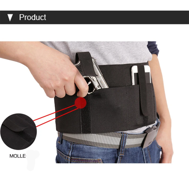 Универсальная сумка-кобура с карманом для журналов/мешочком и 2 эластичными ремнями для мужчин и женщин подходит для Glock, Ruger LCP