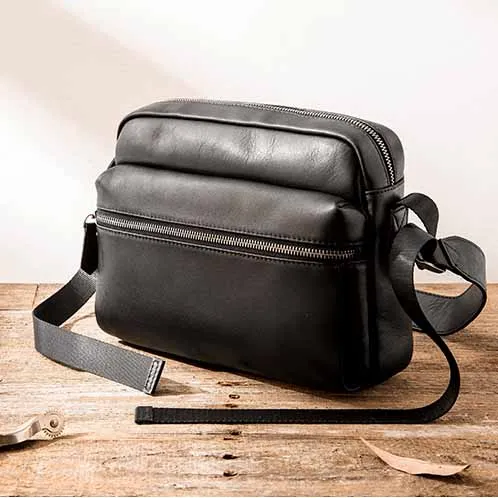 AETOO New handmade leather one-shoulder messenger bag men's casual retro men's suede leather soft leather Japanese Messenger bag