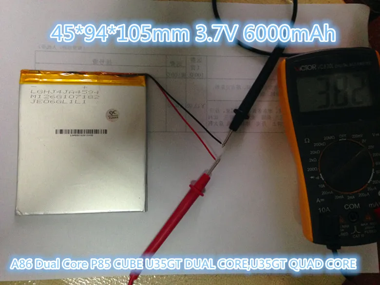 Лучшие Батарея Марка 45*94*105 мм 3,7 V 6000 mAh Tablet обновление Батарея для планшетных SmartQ T20 AMPE A86 двухъядерный P85 U35GT двойной C