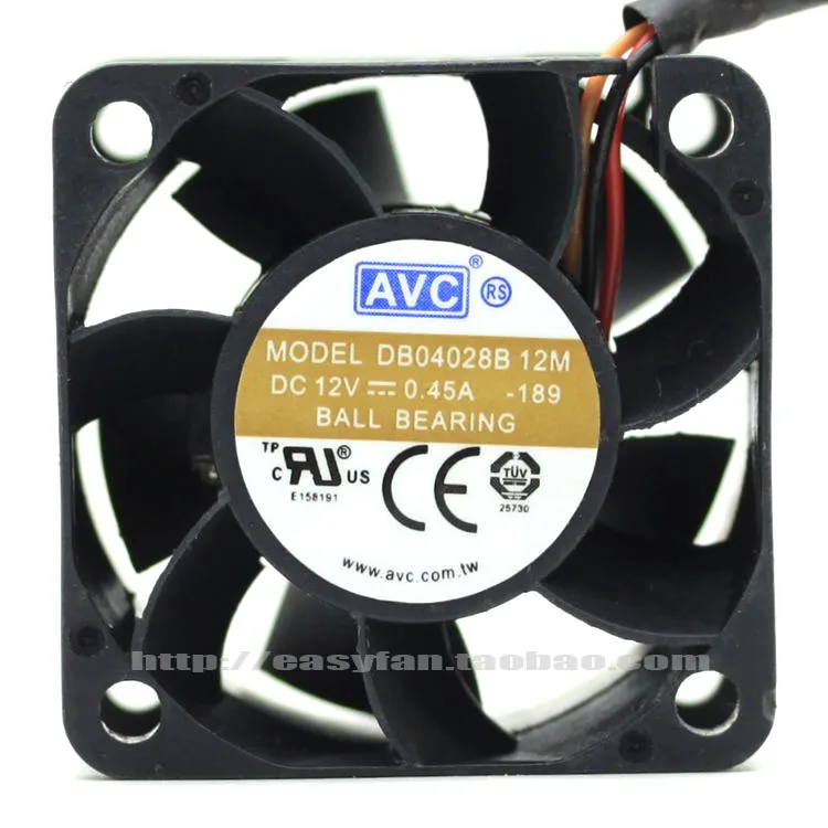 AVC 4028 DB04028B12M-189 12 V 0.45A 4 см 3PIN Сервер вентилятор охлаждения