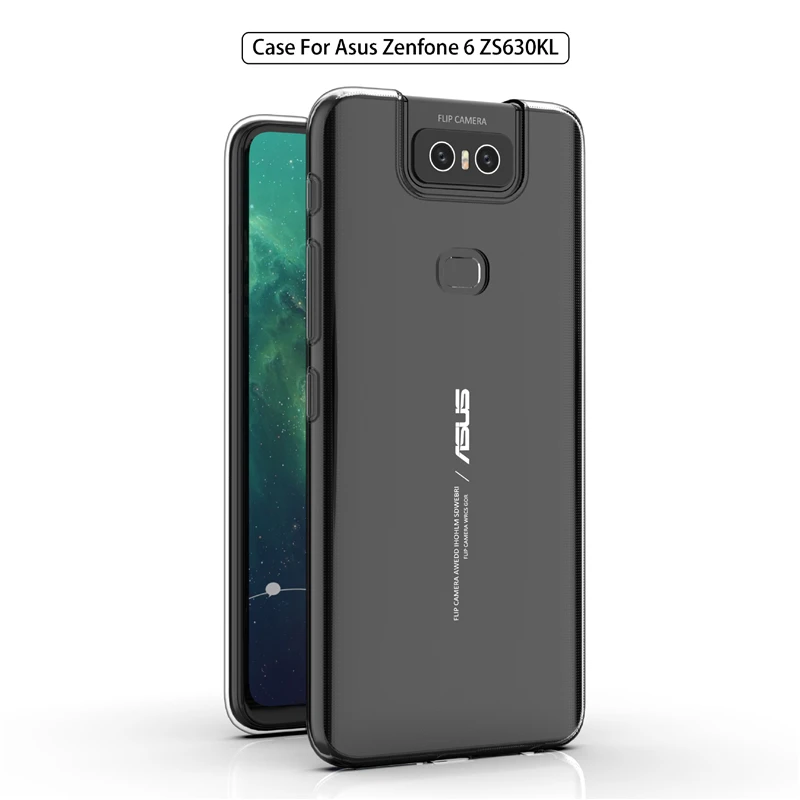 Тонкий силиконовый чехол для Asus Zenfone 6 6Z ZS630KL, Прозрачная мягкая Задняя накладка чехла из ТПУ для Asus Zenfone 6