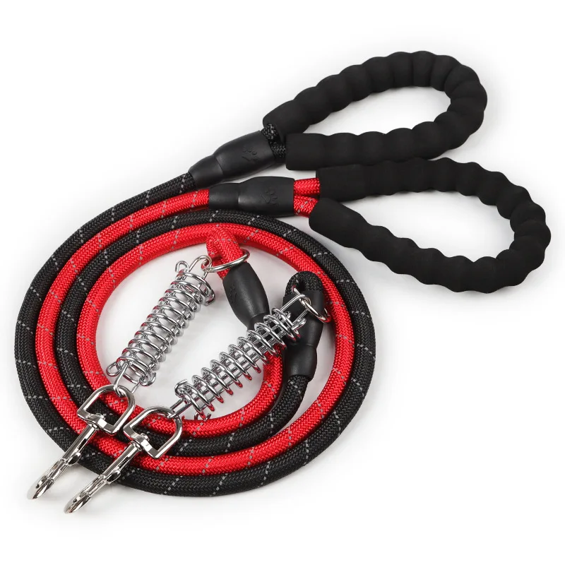 

Reflective Large Big Dog spring Chain Leashes German Shepherd Golden Retriever Dog Leash Lead Labrador Dog Collar Leash For Pet