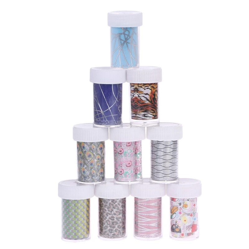 

New 10Pcs Flower Nail Foil Decal Dream Catche Nail Art Transfer Sticker Decor Women Nail Tips Tools Random Color