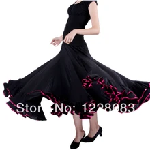 Для женщин леди черный конкурс производительность Стандартный бальных танцев юбки платье для Бальных Танцы