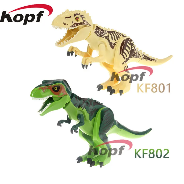 Строительные блоки мир Юрского периода DIY Тираннозавр Рекс Куклы динозавров экшн кирпичи Набор Модель игрушки Детский подарок KF801 KF802