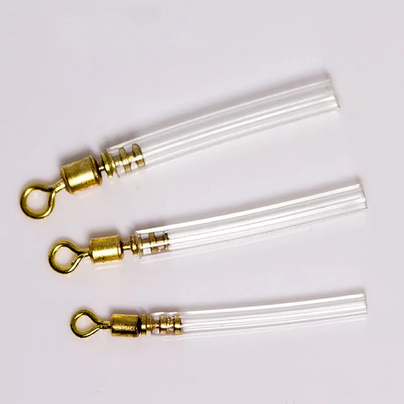 

New 50pcs/Lot Copper Fishing Swivel Head With Tube Rotatary Float Adapters Sea Fishing Float Buoy Seat Connector Accessories