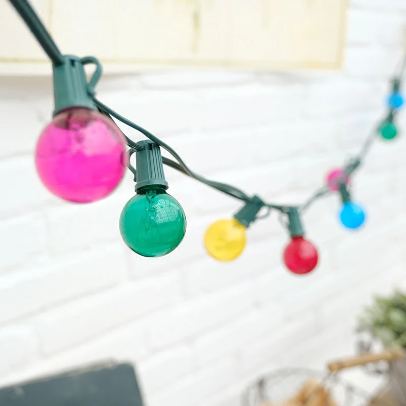

7.65m 25leds Colorful Bulb String Lights Bulbs for Christmas Wedding Party Garland Decals 45