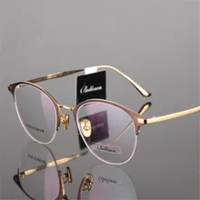 Титановые очки круглые Рецептурные очки для близоруких очков мужские/женские очки высокого качества двухцветные очки кошачий глаз 939