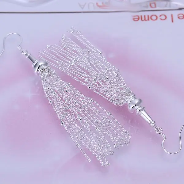 Женские серьги подвески из серебра 925 пробы с разными линиями|earrings imitation|earrings