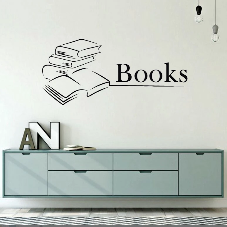 Library Books Wall Decal Education School Vinyl Wall ...