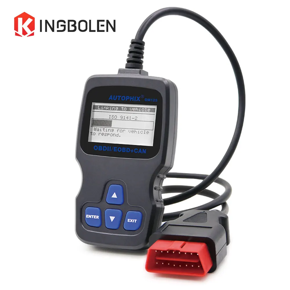 Autophix OM123 OBD2 EOBD может ручной анализатор двигателя считыватель кода OBDMATE OM 123 автоматический сканирующий инструмент Автомобильный сканер OM123 elm327 - Цвет: black