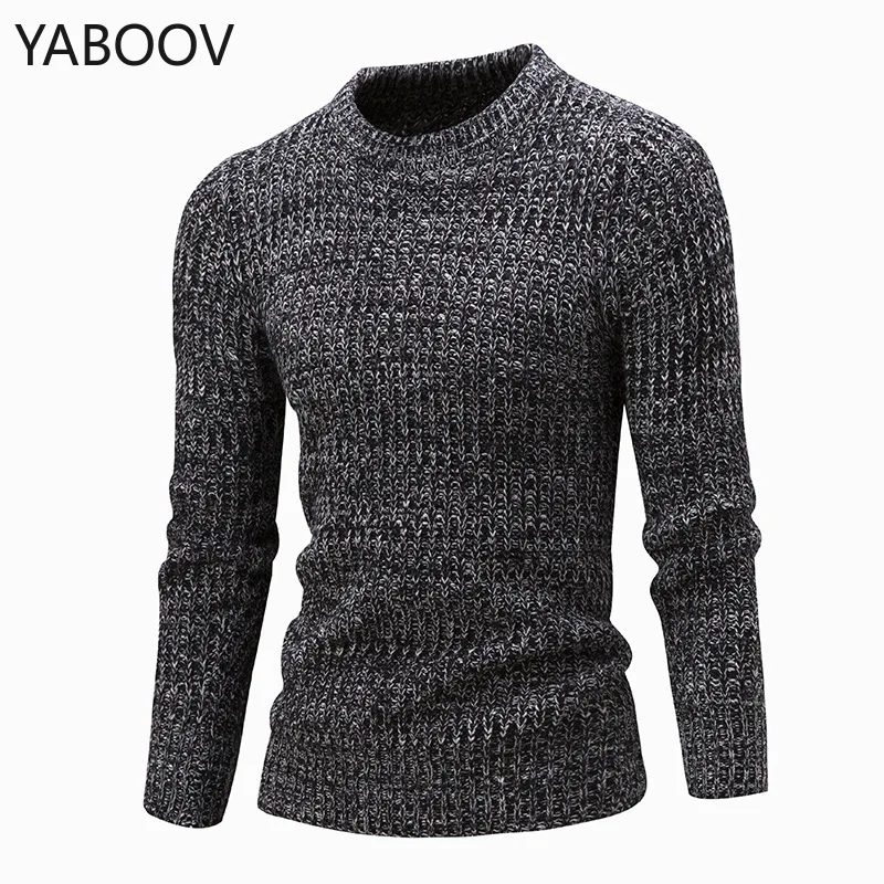 

Men's Autumn Cotton Knit Pullover Sweaters Outwear Fashion Warm Boutique Slim O-neck Long-sleeved Bottoming Sweater M-2XL