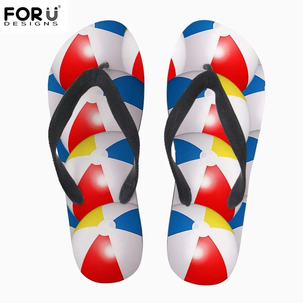 

FORUDESIGNS Summer Women's Flip Flops 3D Ball Woman Slip-on Flats Home/Bath Ladies Flip Flops Girls Casual Beach Slippers Woman