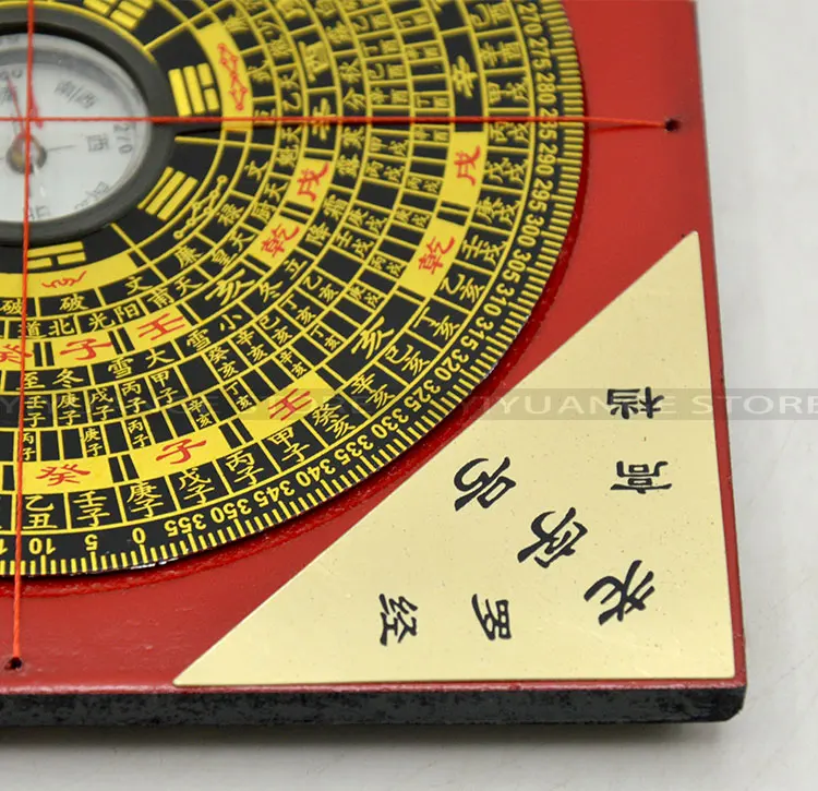 Фэн-шуй Китайский древний деревянный квадратный компас лопань металлическая поверхность "Luo Jing yi" разработанный Luo Pan