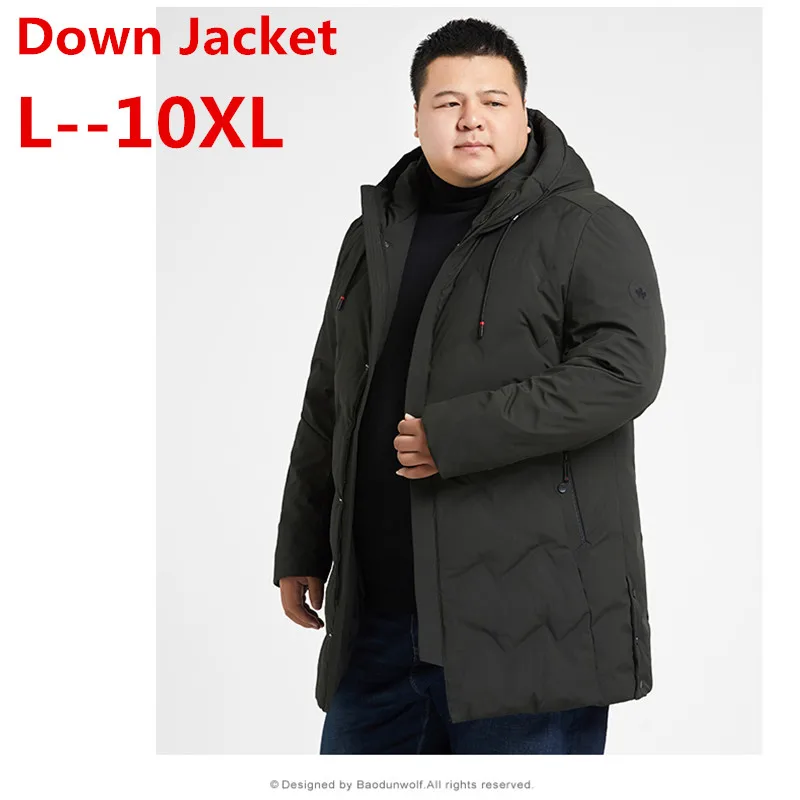 10XL 8XL 6XL 5XL брендовые Утепленные зимние толстовки длинный пуховик Мужская Легкая кофта парка куртка мужская черная пуховая куртка пальто