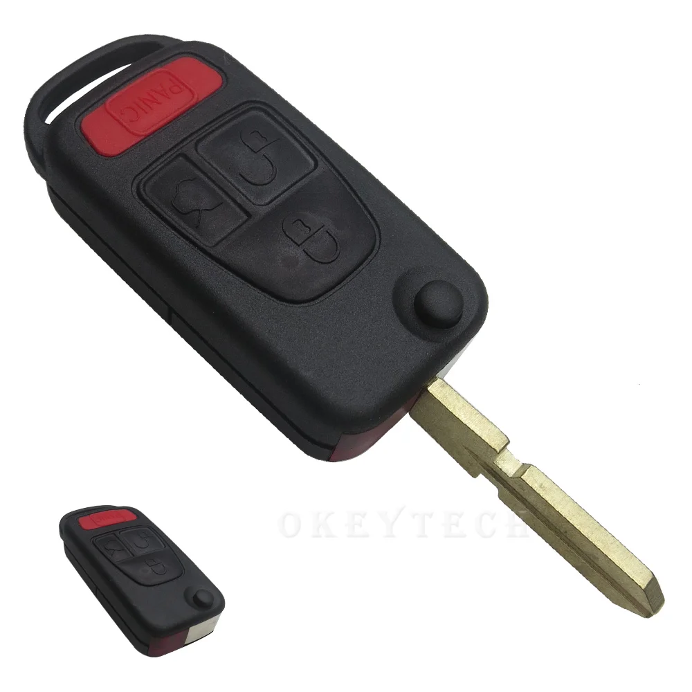 OkeyTech для Benz MB ML350 ML500 ML320 ML55 AMG ML430 ключ оболочки дистанционного HU39 лезвие Флип складной чехол Fob 3+ 1 Panic 4 кнопки
