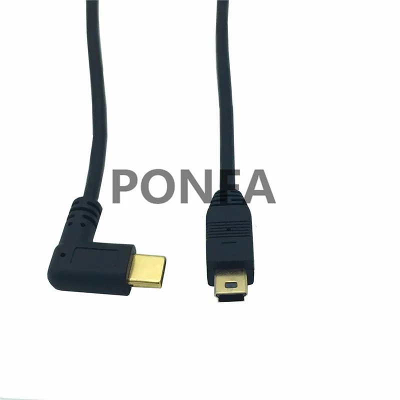 Мини-usb кабель 5 Pin папа-папа USB 3,1 type C к мини-otg кабель для передачи данных адаптер конвертер зарядный кабель длиной 25 см