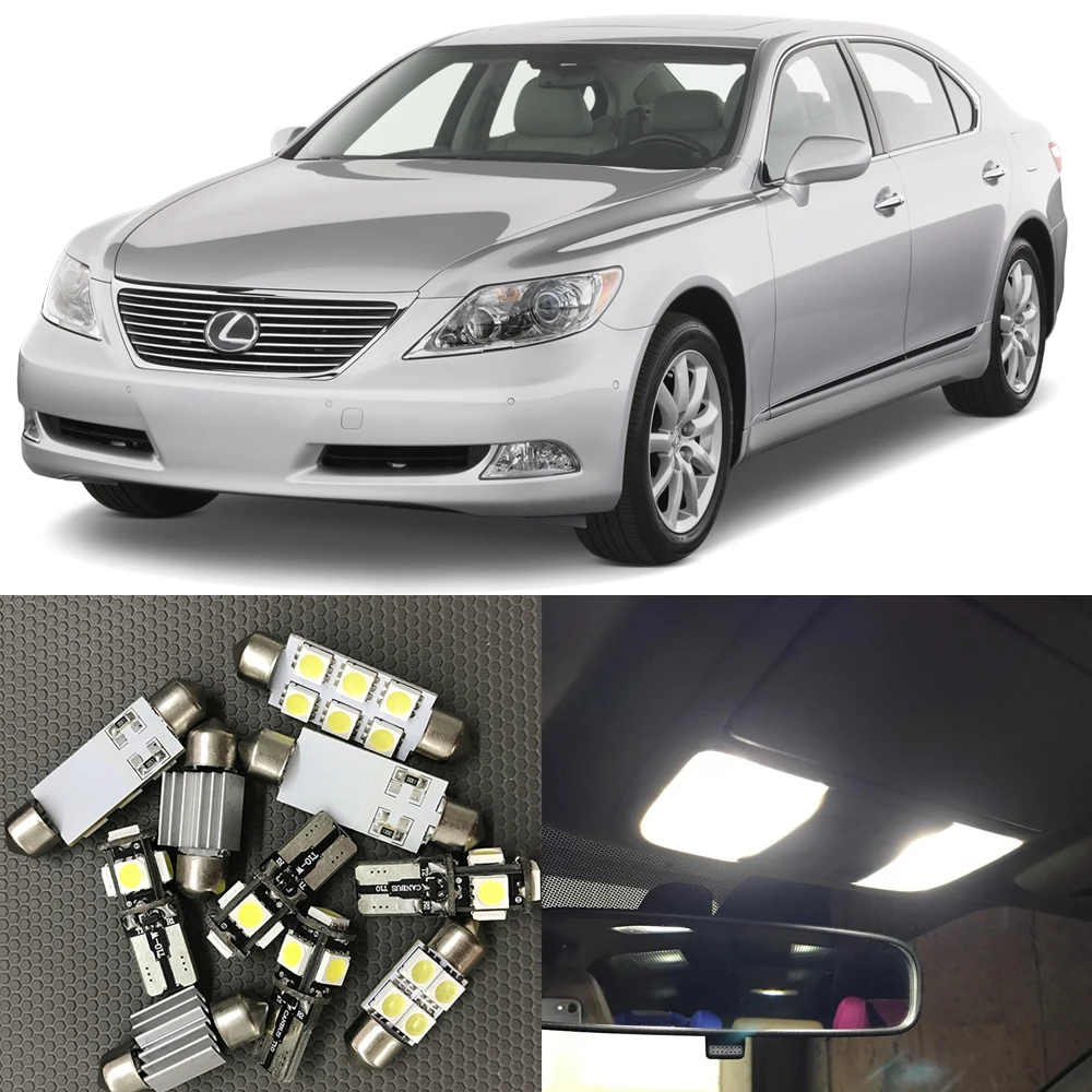 Us 13 35 11 Off 15pcs White Car Led Light Bulbs Interior Package Kit For 2007 2008 2009 Lexus Ls460 Ls600h Map Door Trunk Step Courtesy Lights In