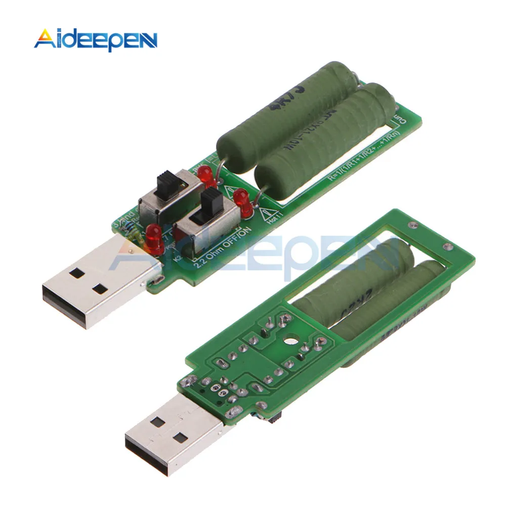 

USB Resistor DC Electronic Load With Switch Adjustable 3 Current 5V1A/2A/3A Battery Capacity Voltage Discharge Resistance Tester