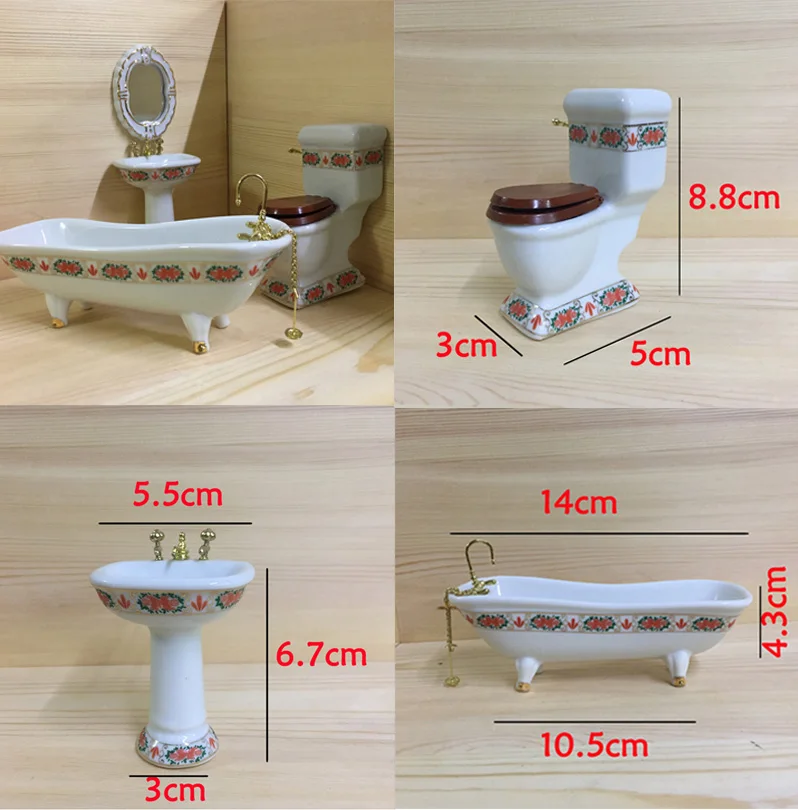 4 قطع 1/12 مصغرة دمية أطفال بيت الدمية أثاث الحمام مجموعة حمام الأطفال لعب نتظاهر اللعب 4 قطع 1/12 مصغرة دمية أطفال بيت الدمية أثاث الحمام مجموعة حمام الأطفال لعب نتظاهر اللعب
