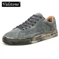 Valstone หรูหราผู้ชายหนังแท้รองเท้าผ้าใบชายรองเท้าสบายๆวินเทจ 2019 ฤดูร้อนรองเท้ายาง sole รองเท้าแฟชั่น street รองเท้า