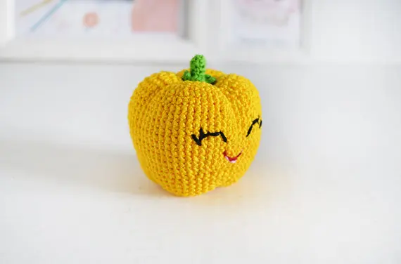 Желтый paprikapepper /Amigurumi дружественная игрушка/детская игрушка связанная