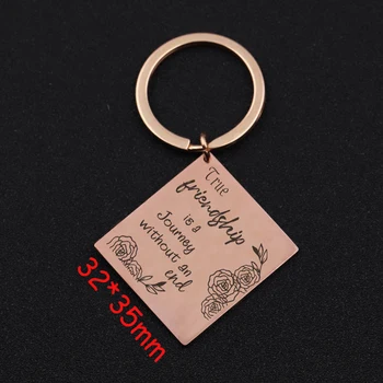 

True Friendship Is A Journey Without An End Hand Stamped Keychain Friendship Bff Key Ring For Best Friend Charm Key Fobs
