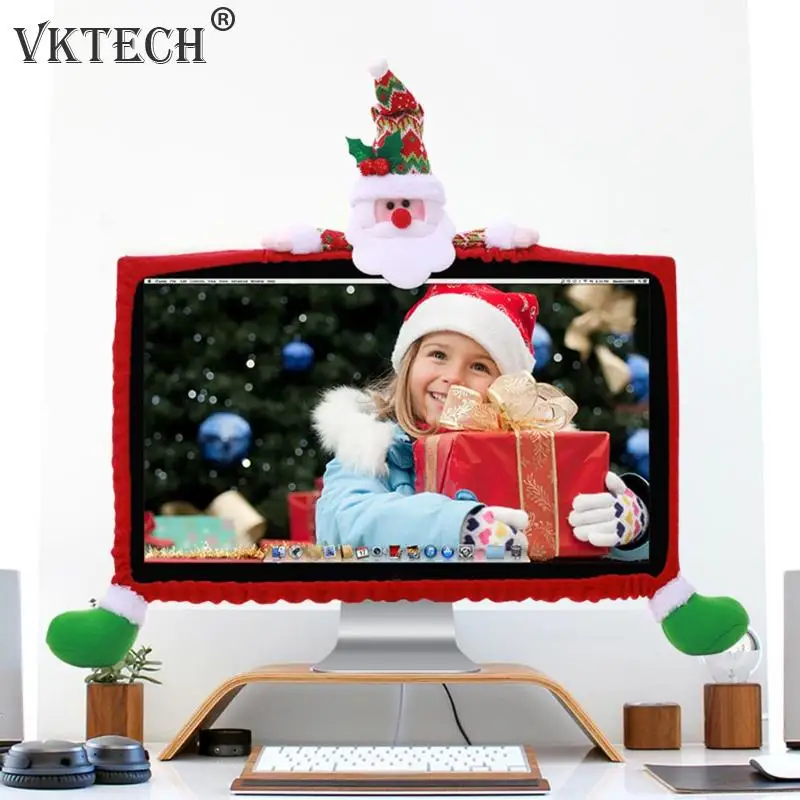 

Computer LCD Monitor Border Cover Screen Edge Protector Christmas Decorations for Home Festival Parrty Supplies