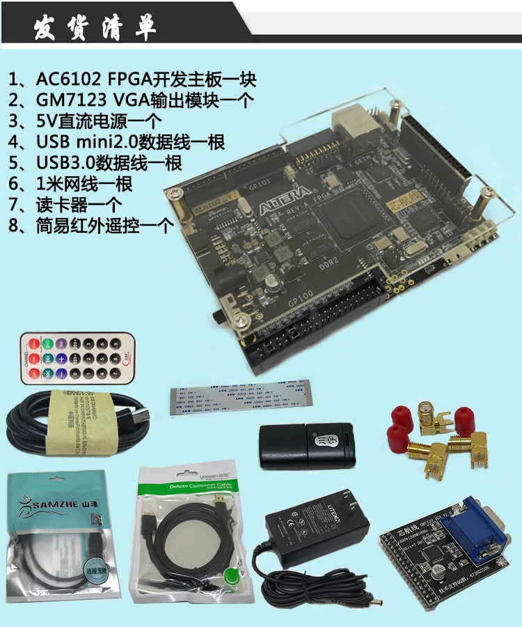 USB3.0 DDR2 Gigabit Ethernet LVDS EP4CE30 FPGA развитию AC6102