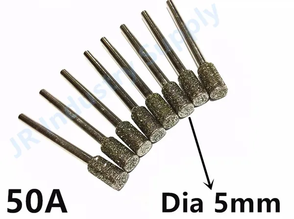 Jrealmer 10 шт./кор. BM-A цилиндр алмазные наконечники фрезы Dremel Burr роторный инструмент Шлифовальная головка гравировка травление абразивный инструмент