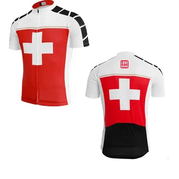 

Popular sell new Switzerland design sport cycling jersey maillot ciclismo bike wear sport racing apparel cullot back pocket