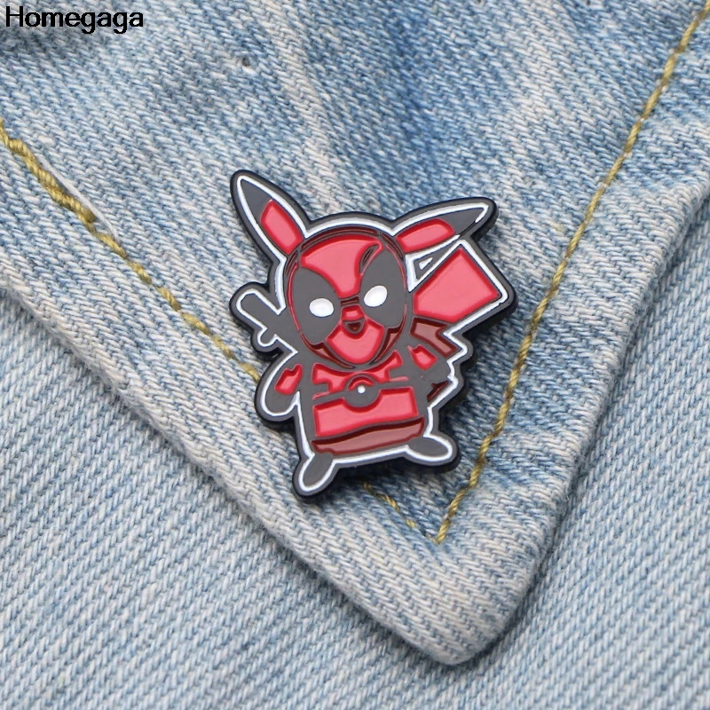 

Homegaga Pocket monster pikachu deadpool Flash Ash Ketchum Zinc Pins backpack clothes brooches for men women badges medals D2034