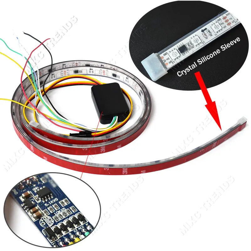 MIXC TRNEDS Новый 120 см Кристалл силиканый рукав 5050 RGB светодиодный Автомобильный